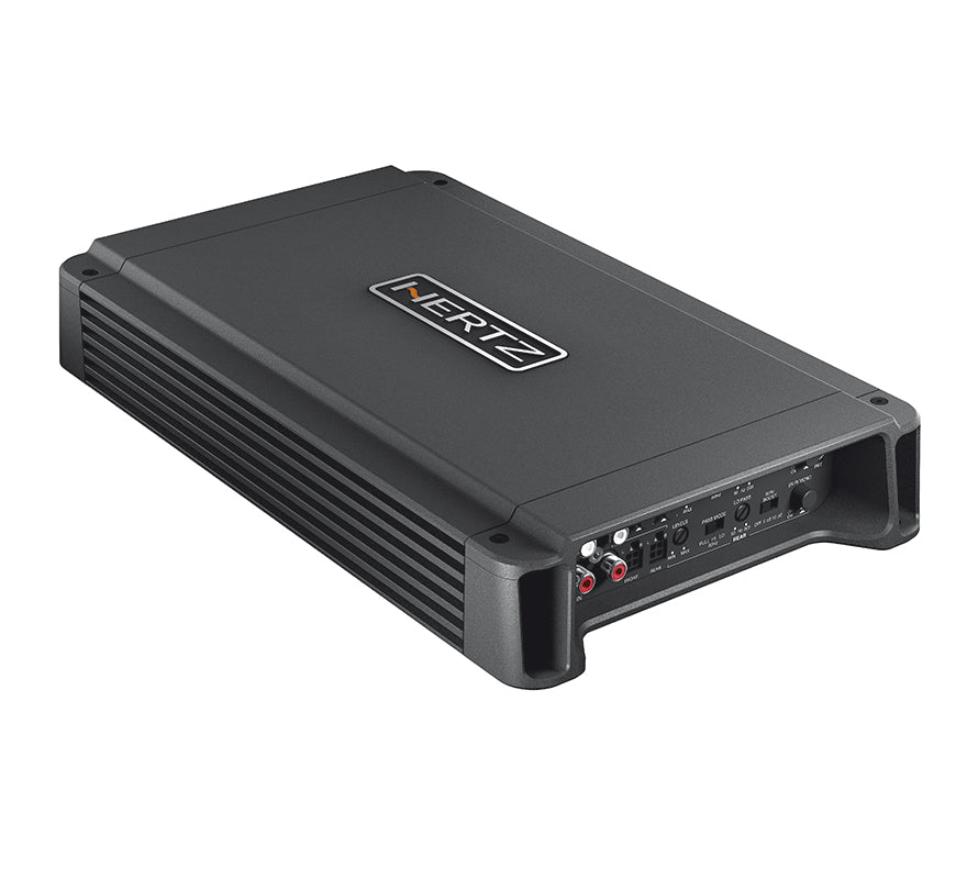 Hertz HCP 4 amplificador 4 canales Clase D 95W perspectiva