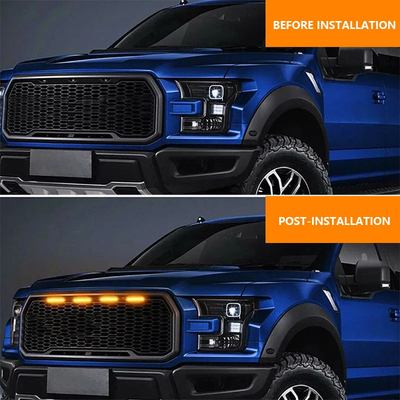 Luz LED Para parilla/rejilla de Auto/Camioneta, 4 Pcs, Facil Instalación