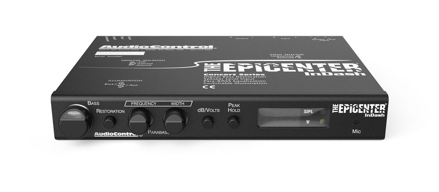 AudioControl Epicenter In-Dash procesador de graves vista frontal con display SPL