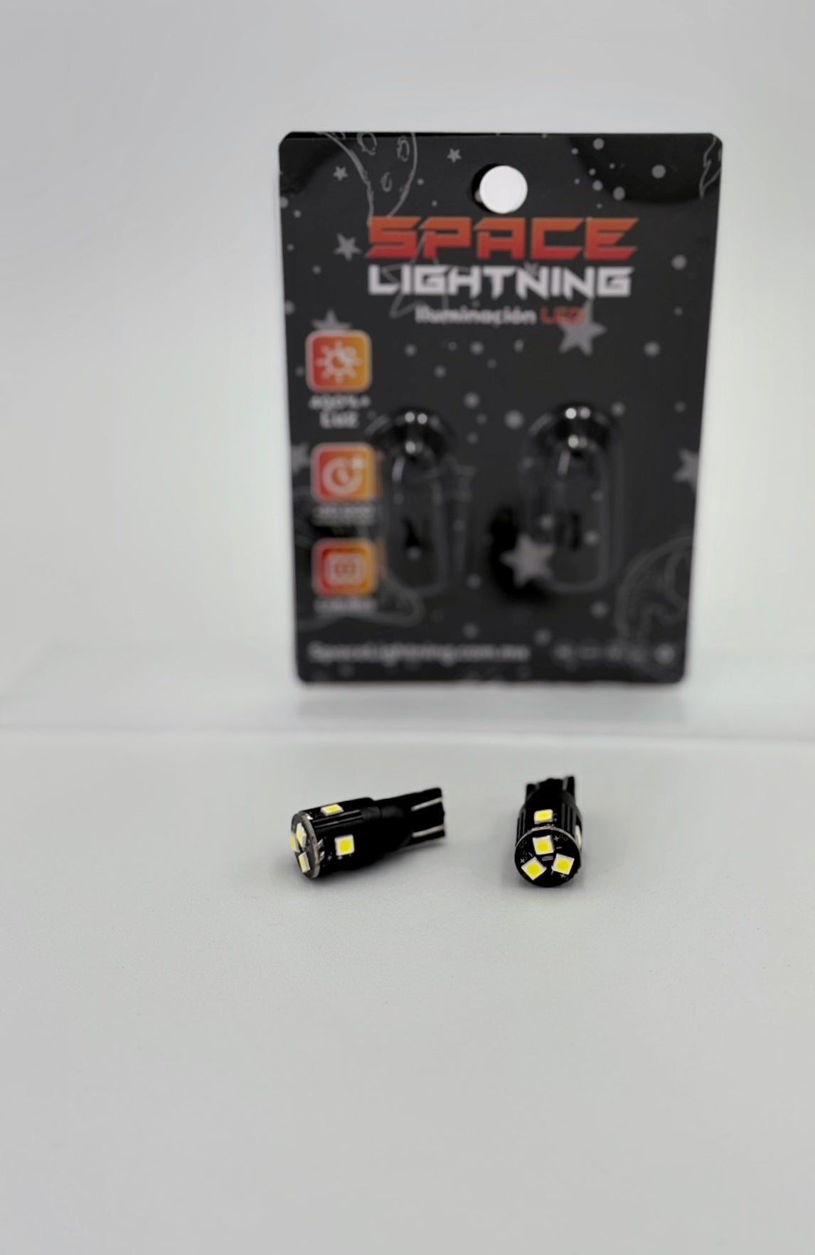 Par de Focos LED T10 CanBus SpaceLightning ⚡️| Blanco, Naranja y Rojo | Alto Brillo