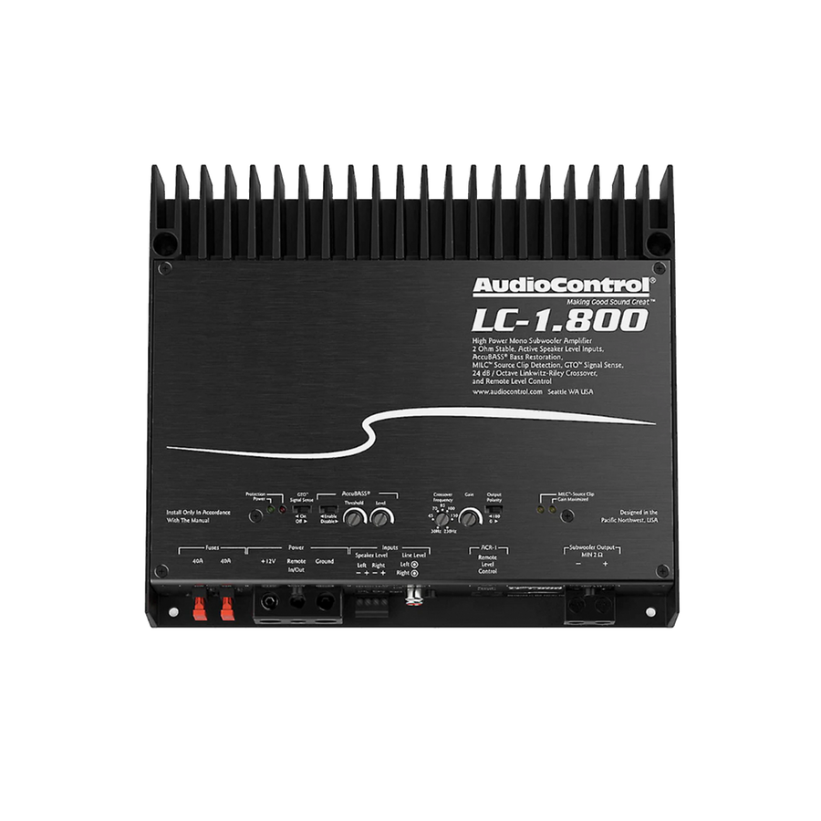 AudioControl LC-1.800 amplificador monoblock 800W RMS vista principal frontal