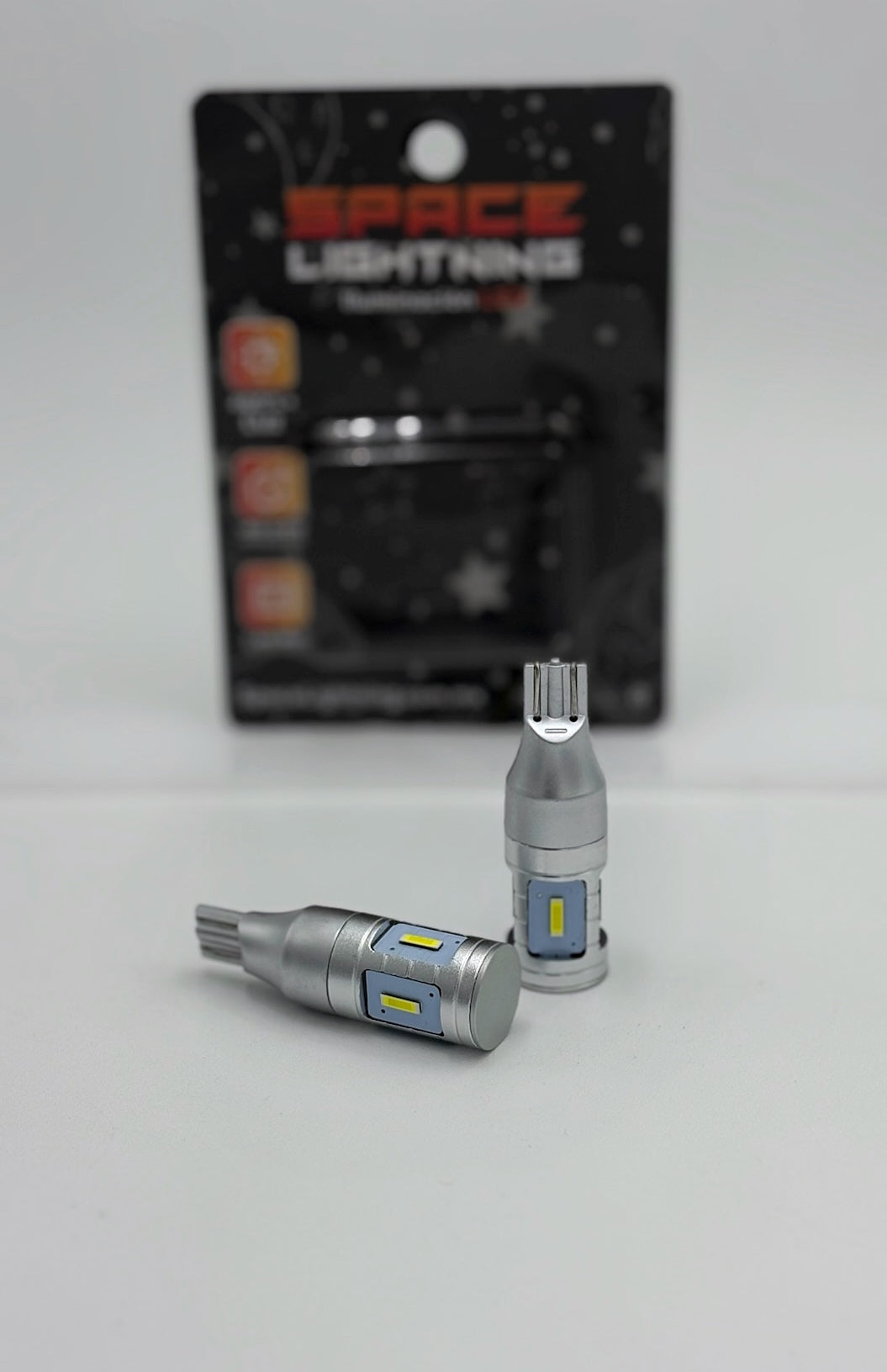 Par de Focos LED T15 CanBus SpaceLightning ⚡️| Blanco | Chip CSP Alta Potencia | Tamaño Grande