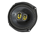 Kicker CSC6934 bocina coaxial 6x9 pulgadas 3 vias 150W vista lateral izquierda