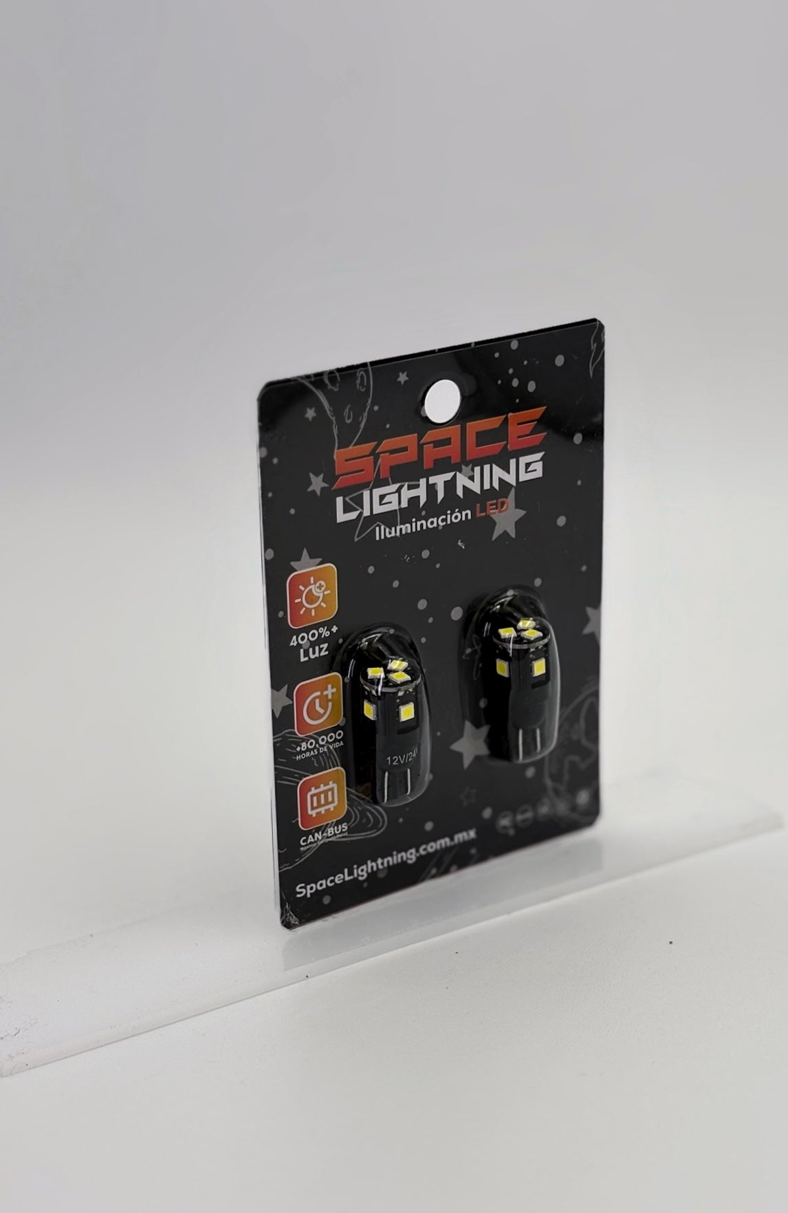 Par de Focos LED T10 CanBus SpaceLightning ⚡️| Blanco, Naranja y Rojo | Alto Brillo