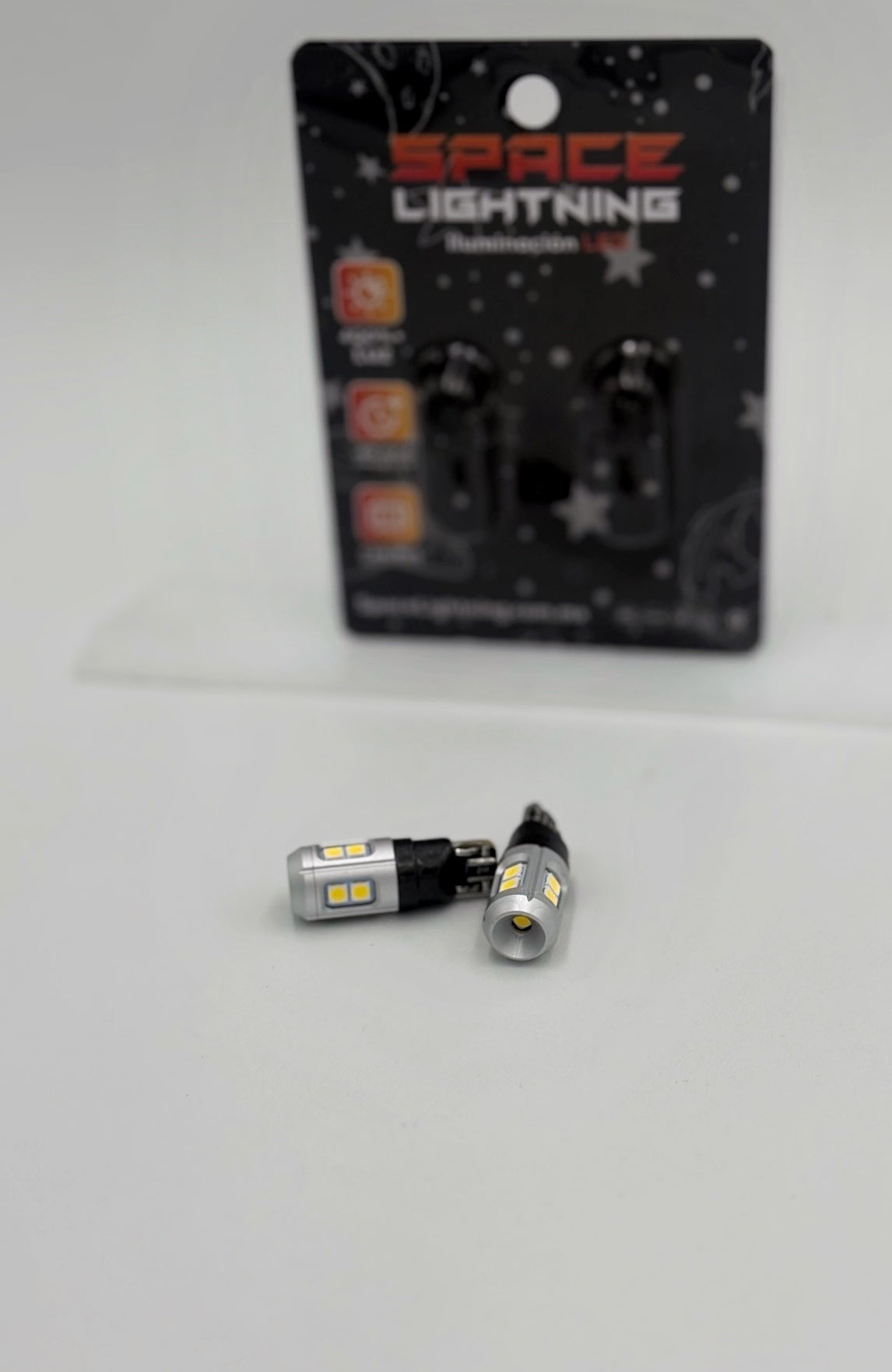 Par de Focos LED T10 Premium CanBus SpaceLightning ⚡ Blanco | Luz de Posición, Placa y Reversa