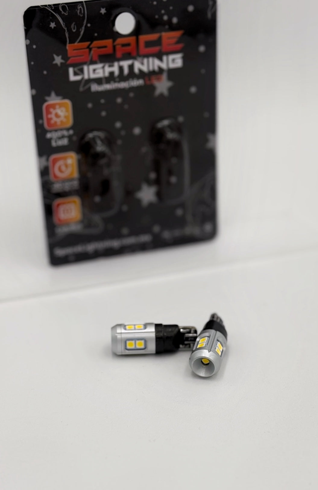Par de Focos LED T10 Premium CanBus SpaceLightning ⚡ Blanco | Luz de Posición, Placa y Reversa