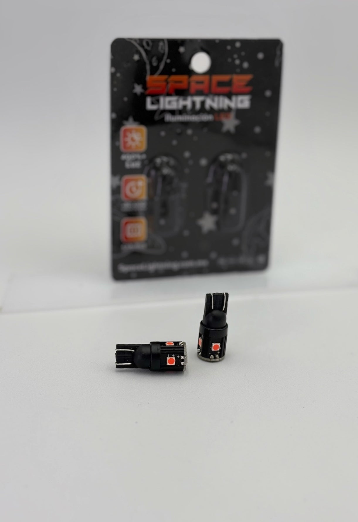 Par de Focos LED T10 CanBus SpaceLightning ⚡️| Blanco, Naranja y Rojo | Alto Brillo