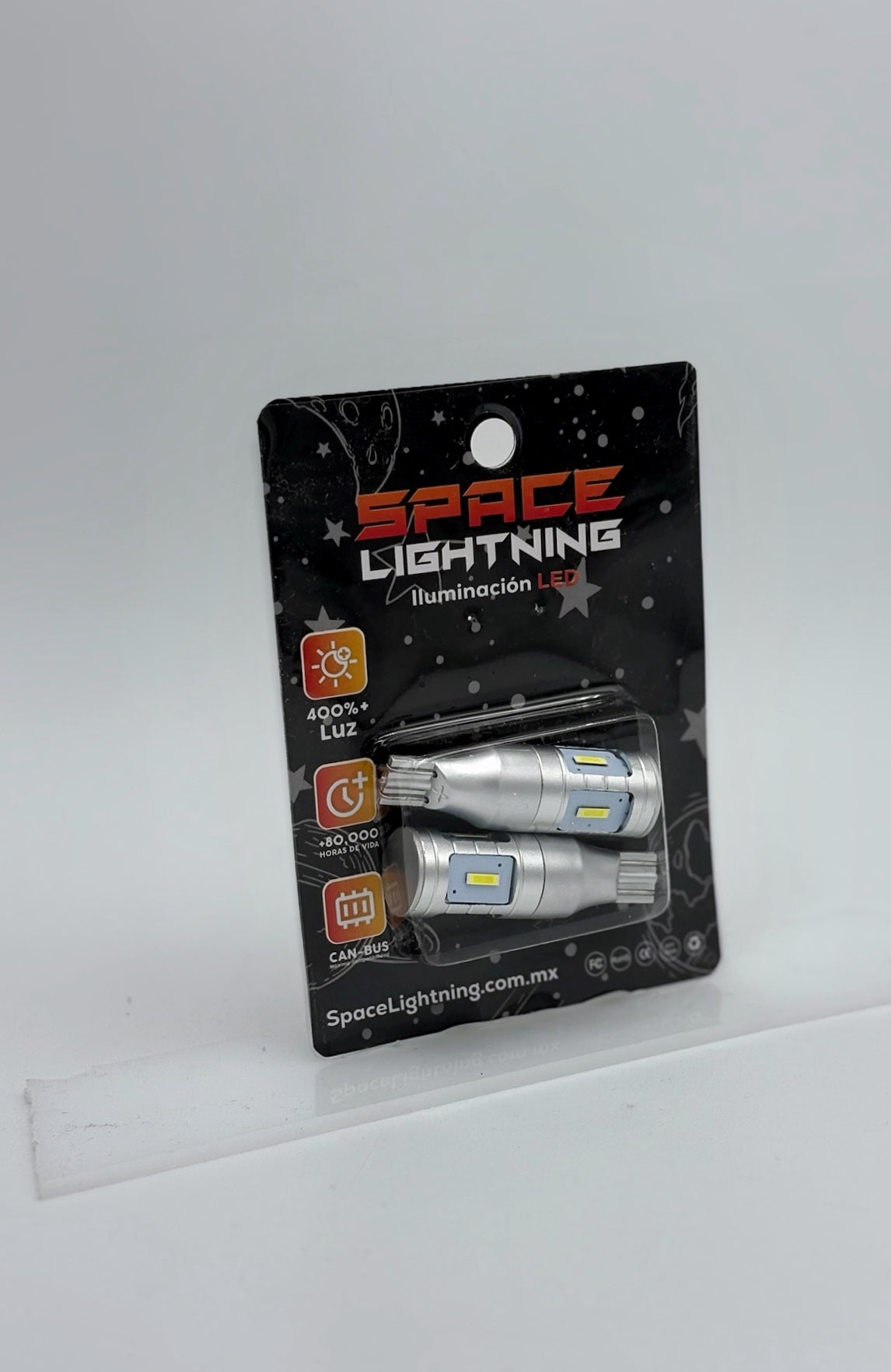 Par de Focos LED T15 CanBus SpaceLightning ⚡️| Blanco | Chip CSP Alta Potencia | Tamaño Grande