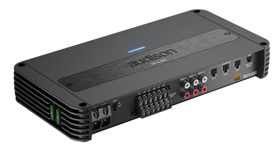 Audison SR 6.600 amplificador 6 canales 1120W Hi-Res Clase D vista emocional