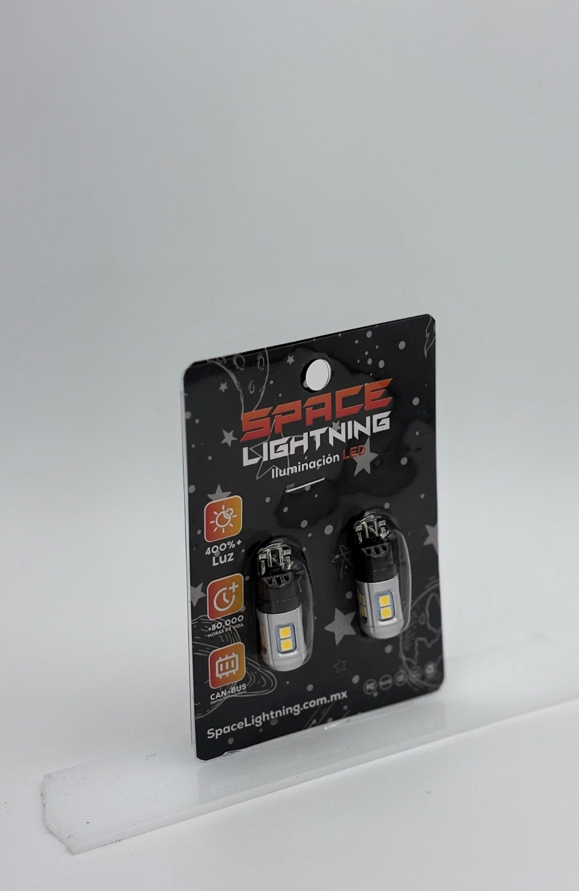 Par de Focos LED T10 Premium CanBus SpaceLightning ⚡ Blanco | Luz de Posición, Placa y Reversa