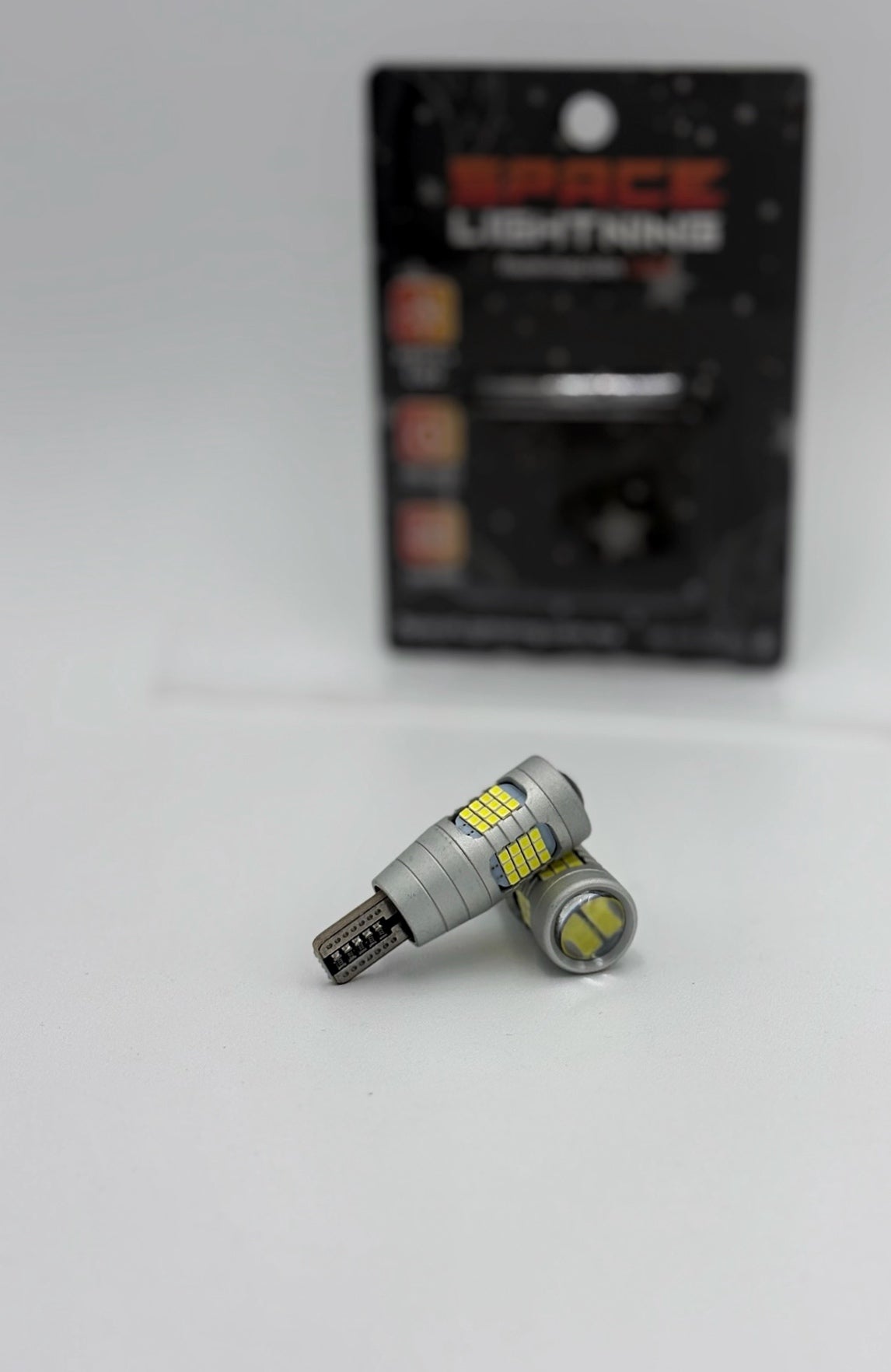 Par de Focos LED T15 CanBus SpaceLightning ⚡️| Alto Brillo | Blanco, Naranja y Rojo | Tamaño mediano