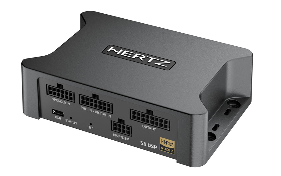 Hertz S8 DSP procesador con amplificador 8 canales vista emocional