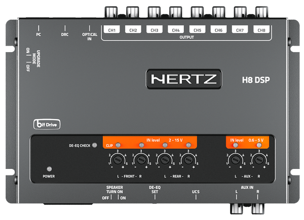 Hertz H8 DSP procesador 8 canales 31 bandas EQ vista superior