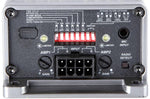 Kicker KEY180.4 amplificador inteligente 4 canales vista trasera con conectores