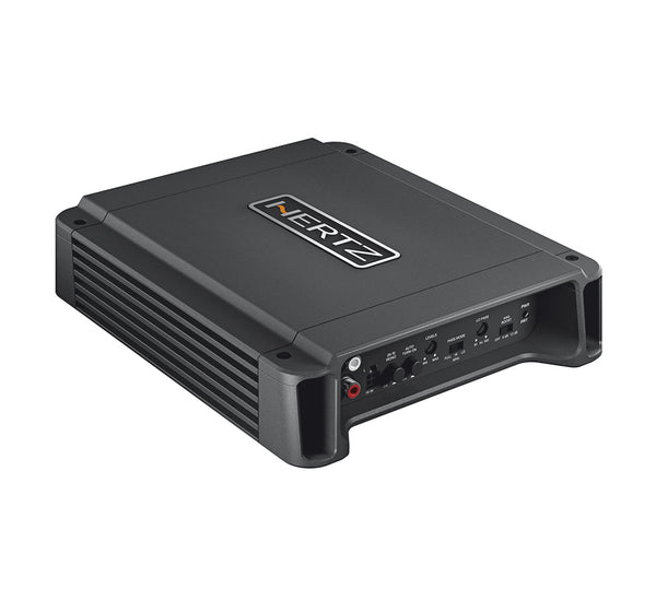 Hertz HCP 2 amplificador 2 canales Clase D 95W perspectiva