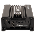 DB Drive WDX1000.1 amplificador mono vista angular izquierda