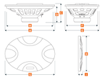 Hertz UNO X690 coaxiales 6x9 pulgadas especificaciones dimensionales