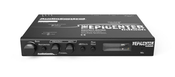 AudioControl Epicenter In-Dash procesador de graves vista frontal con display SPL