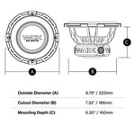 DB Drive WDX8G2 Subwoofer 8 pulgadas 750W estructura técnica
